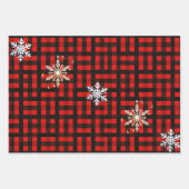 3-delige Buffalo Plaid Kerst Inpakpapier  Vel (Voorkant 2)