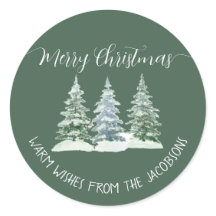 3 Dennenbomen Rustig Saliegroen Prettig Kerstfeest