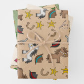 3 design - 1 cowboys en 2 piraten inpakpapier vel (In situ)