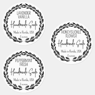 3 Design Custom Modern Leaf Border Waterdicht Labels
