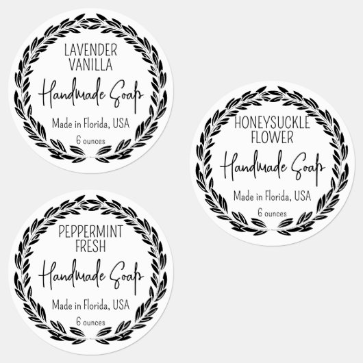 3 Design Custom Modern Leaf Border Waterdicht Labels (Groep)