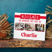 3 Dierlijk huisdier foto collage wit rood Fotoplaat (Zijkant)