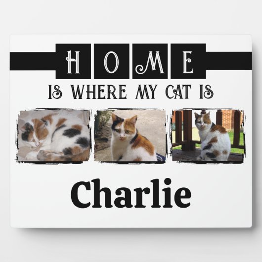 3 Dierlijk huisdier foto collage wit zwart Fotoplaat (Voorkant)