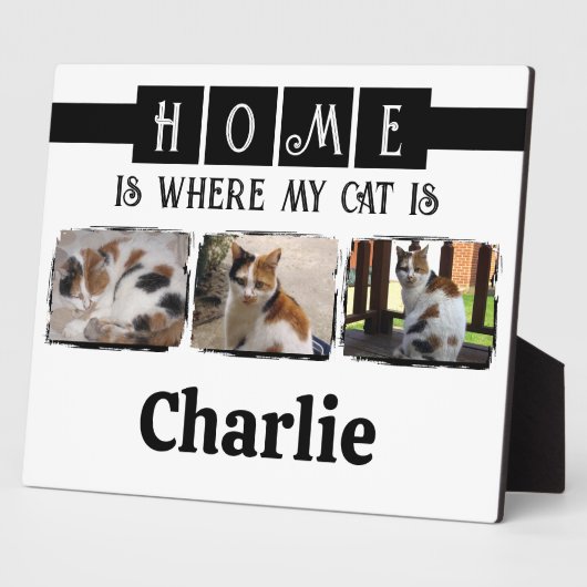 3 Dierlijk huisdier foto collage wit zwart Fotoplaat (Zijkant)