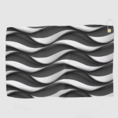 3 Dimensionaal golvend zwart en wit patroon Golfhanddoek (Horizontaal)