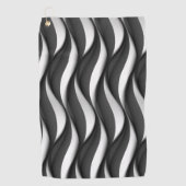 3 Dimensionaal golvend zwart en wit patroon Golfhanddoek (Voorkant)