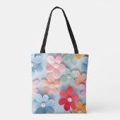 3 Dimensionale Bloemen Canvas tas (Achterkant)
