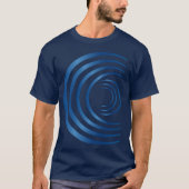 3 Dimensionale Halve Maan Blauwe Graancirkels T-shirt (Voorkant)