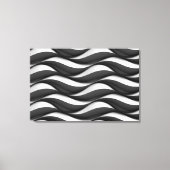 3 Dimensionale Wavy Zwart-wit Patroon Canvas Afdruk (Voorkant)