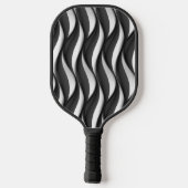 3 Dimensionale Wavy Zwart-wit Patroon Pickleball Paddle (Achterkant)