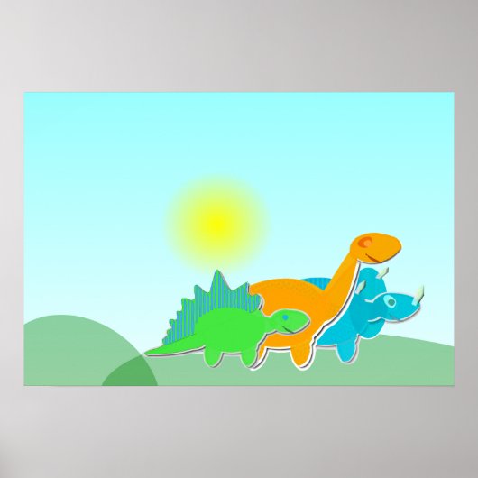 3 Dinosaur Friends Poster (Voorkant)