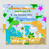 3 dinosauriërs op verjaardag uitnodigen kaart (Voorkant / Achterkant)