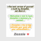 3 Discipline Over Motivation Quotes | Stickers  (Vel)