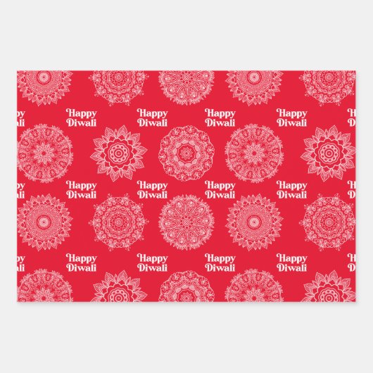 3 Diwali Rangoli Design Verpakking Papieren vellen (Voorkant 3)