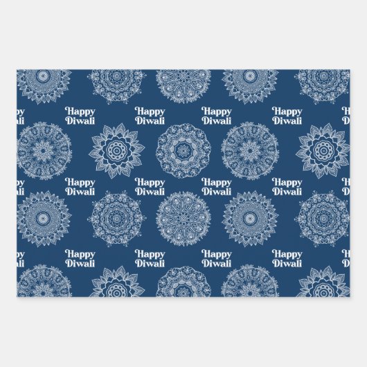3 Diwali Rangoli Design Verpakking Papieren vellen (Voorkant)