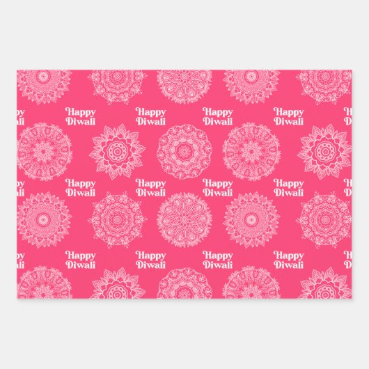 3 Diwali Rangoli Design Verpakking Papieren vellen (Voorkant)