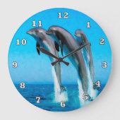 3 Dolphins Clock Grote Klok (Voorkant)