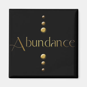 3 Dot Gold Block Abundance & Black Background Magneet
