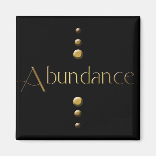 3 Dot Gold Block Abundance & Black Background Magneet (Voorkant)