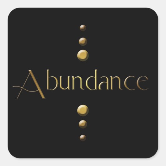 3 Dot Gold Block Abundance & Black Background Vierkante Sticker (Voorkant)
