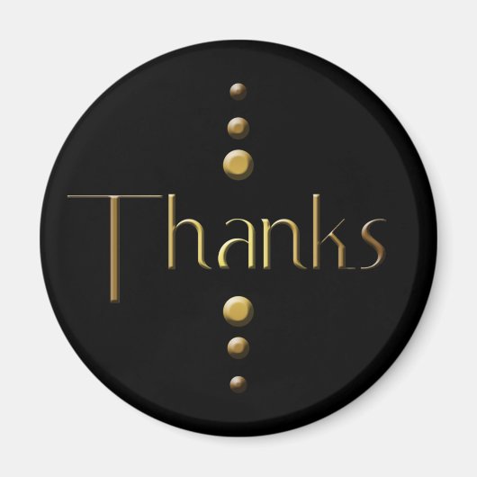 3 Dot Gold Block Bedankt & zwarte achtergrond Magneet (Voorkant)