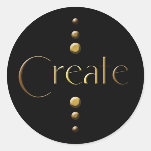 3 Dot Gold Block Creëer & zwarte achtergrond Ronde Sticker (Voorkant)