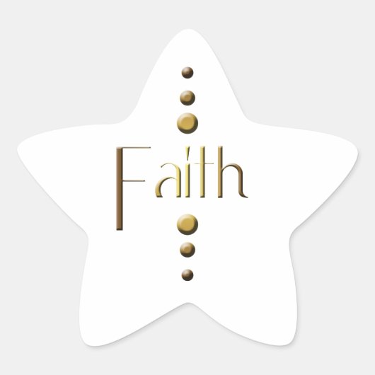 3 Dot Gold Block Faith Ster Sticker (Voorkant)