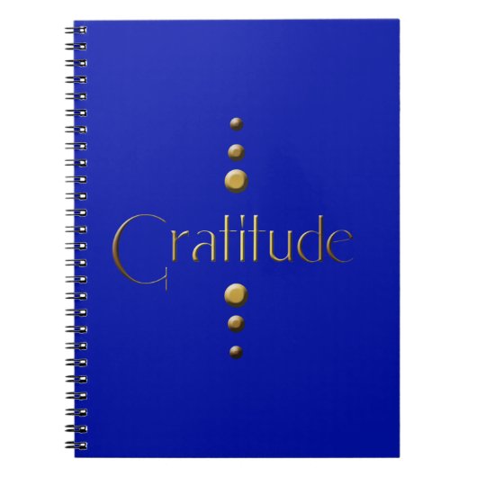 3 Dot Gold Block Gratitude & Blue Background Notitieboek (Voorkant)
