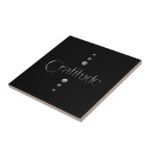 3 dot Silver Block Gratitude & Black Background Tegeltje (Zijkant)
