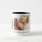 3 drie foto collage familie foto's tweekleurige koffiemok (Center)