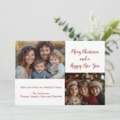 3 Drie foto familie kerstvakantie Kaart (Staand voorkant)