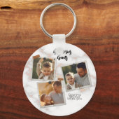 3 Drie foto's Moderne Elegant Collage Family Love Sleutelhanger (Voorkant)