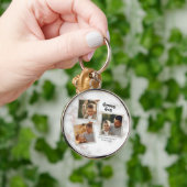 3 Drie foto's Moderne Elegant Collage Family Love Sleutelhanger (Hand)