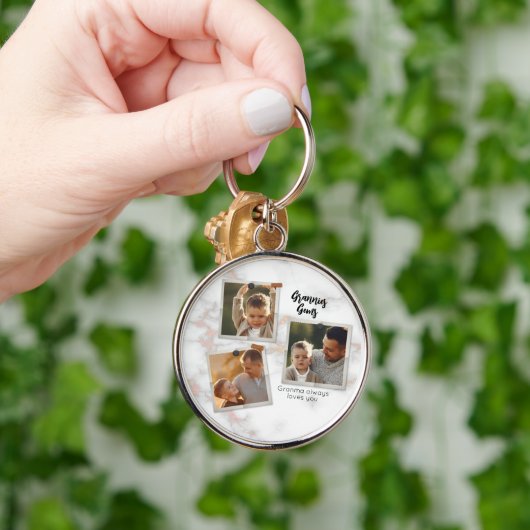 3 Drie foto's Moderne Elegant Collage Family Love Sleutelhanger (Hand)