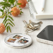 3 Drie foto's Moderne Elegant Collage Family Love Sleutelhanger (Zijkant)