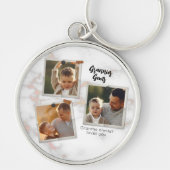 3 Drie foto's Moderne Elegant Collage Family Love Sleutelhanger (Voorkant)
