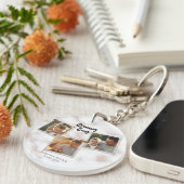 3 Drie foto's Moderne Elegant Collage Family Love Sleutelhanger (Voorkant Rechts)
