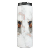 3 Drie foto's Moderne Elegant Collage Family Love Thermosbeker (Achterkant)