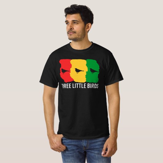 3 Drie kleine vogeltjes Alles Irie Rasta Reggae T-shirt (Voorkant volledig)
