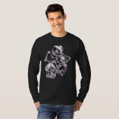 3 Drie Skull Skeleton Horror Creepy Halloween T-shirt (Voorkant volledig)