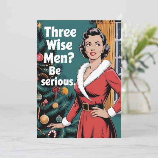 3 Drie wijze Mannen zijn serieuze kerstmis Kaart (Staand voorkant)