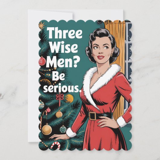 3 Drie Wijzen Wees Ernstig Kerstmis Xmas Kaart (Voorkant)