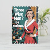 3 Drie Wijzen Wees Ernstig Kerstmis Xmas Kaart (Staand voorkant)