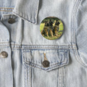 3-Duitse herders Ronde Button 5,7 Cm (In situ)