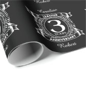 3 ^ e huwelijksdag in nood - crest cadeaupapier (Rol Hoek)