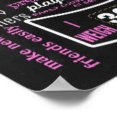 3 e verjaardag van koninklijk prinses chalkboard m poster (Hoek)