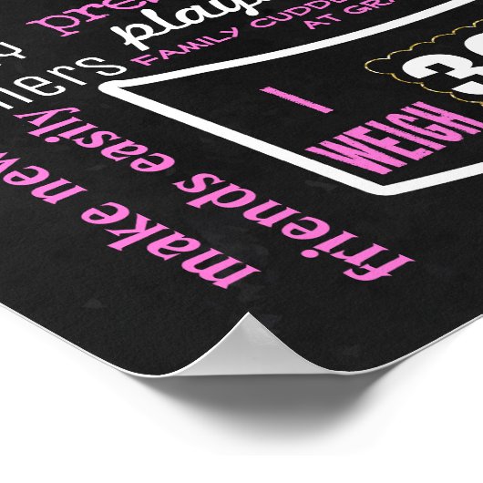 3 e verjaardag van koninklijk prinses chalkboard m poster (Hoek)