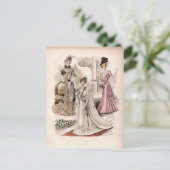 3 Edwardiaanse Dames die  Mode van gowns voeren Briefkaart (Staand voorkant)