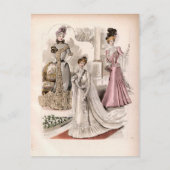 3 Edwardiaanse Dames die  Mode van gowns voeren Briefkaart (Voorkant)