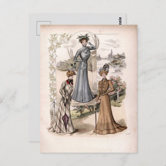 3 Edwardian Damas in Park Mode Briefkaart (Voorkant / Achterkant)